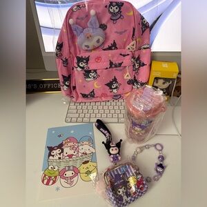 Pink Kuku Backpack and Accessories Set